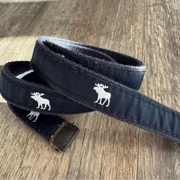 Abercrombie Classic Moose Canvas Belt - Navy & White - Picture 7 of 9